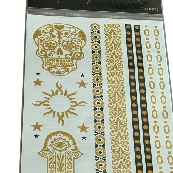 - Metallic Temporary Gold & Silver Jewelry Tattoos - Picture 1 of 2